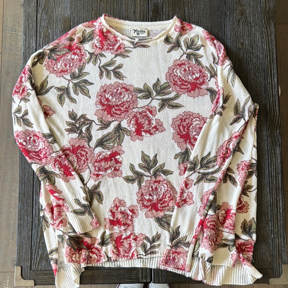 Show me your mumu floral lightweight sweater